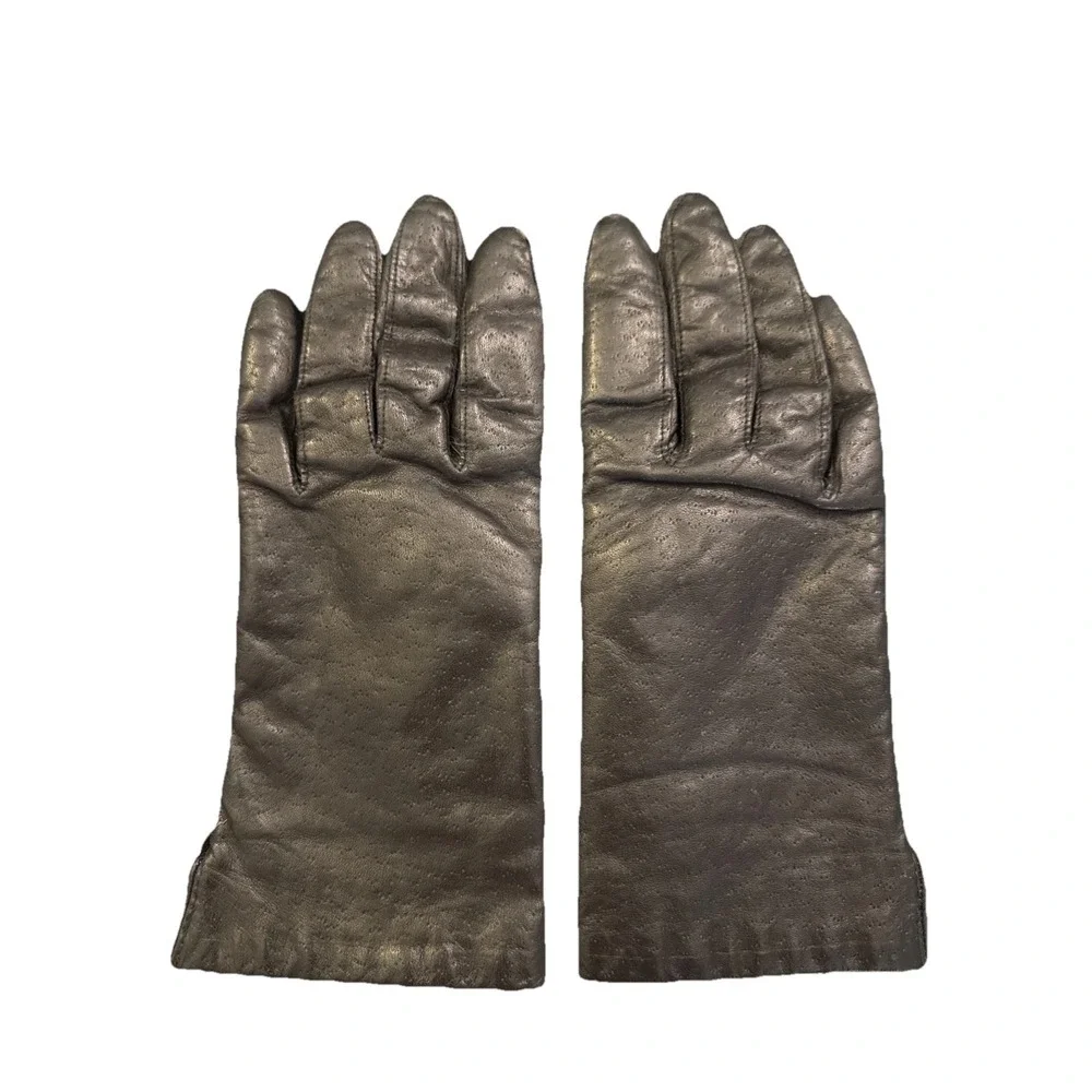 Fownes Women's Black Leather Gloves Size Medium 100% Acrylic Lining Philippines